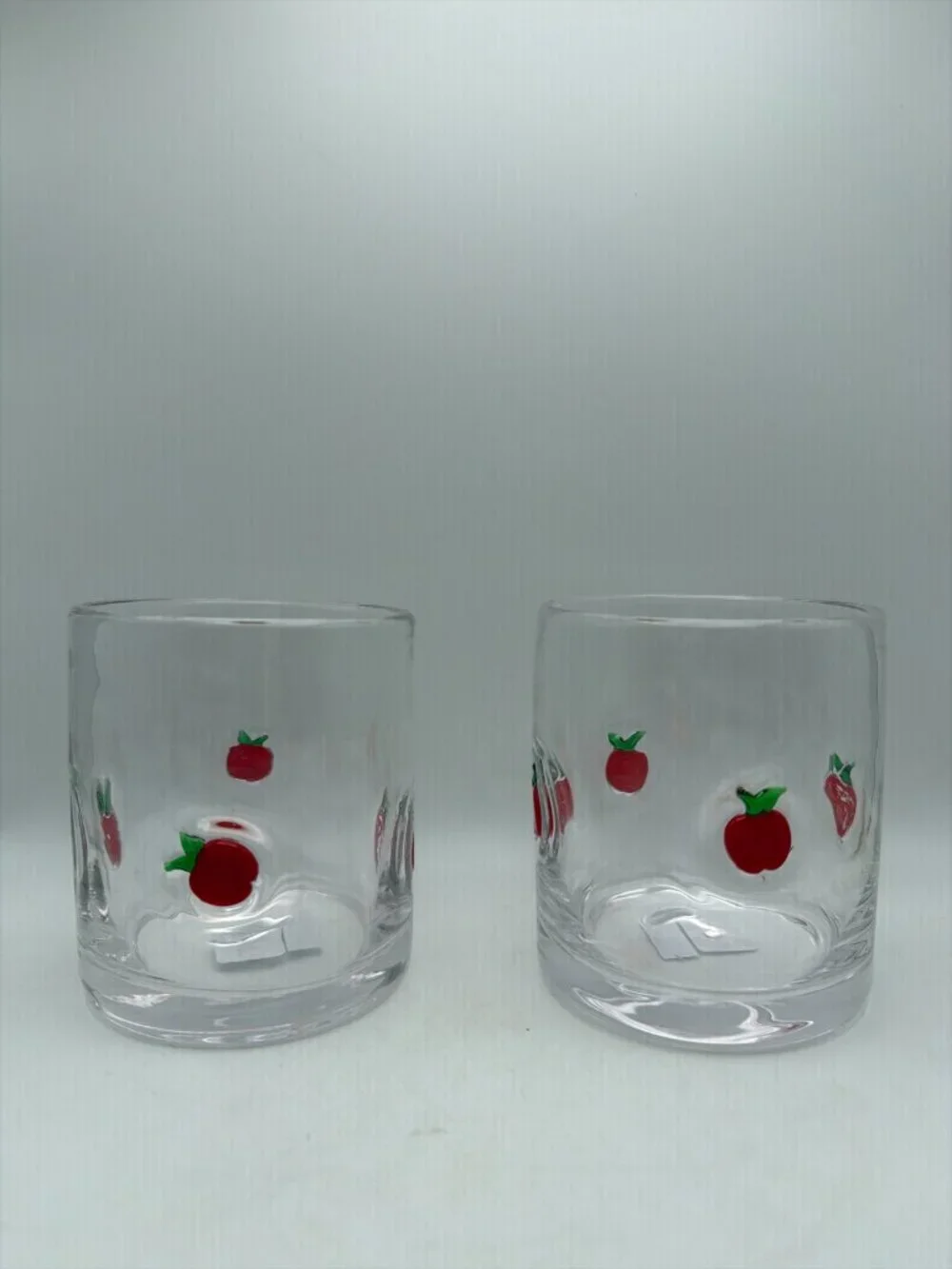 Crate & Barrel Apples Icon Juice‎ Glass New Set of 2